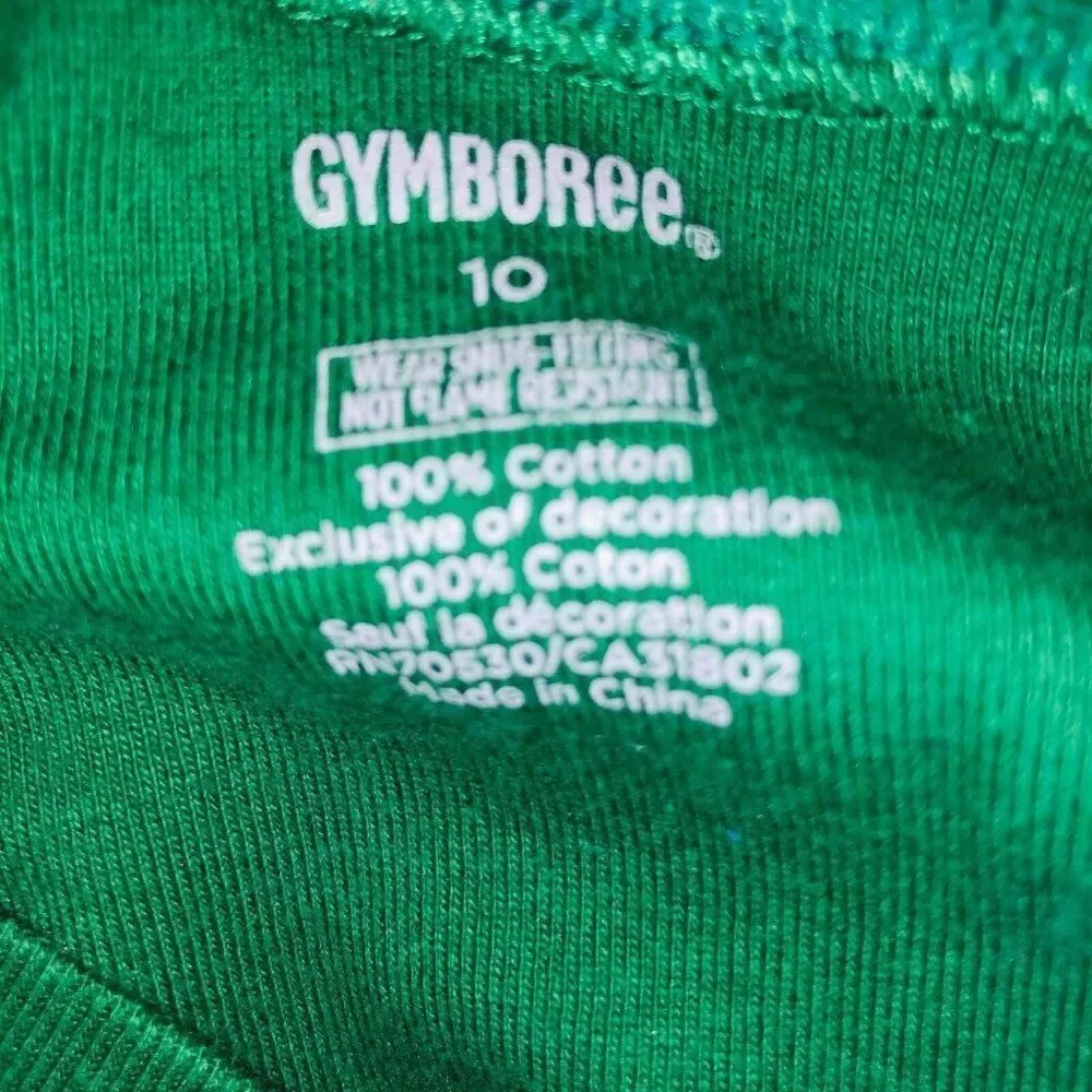 Gymboree Girls Pajamas SZ 10 Green Striped Santa Claus Christmas 2 Piece Holiday